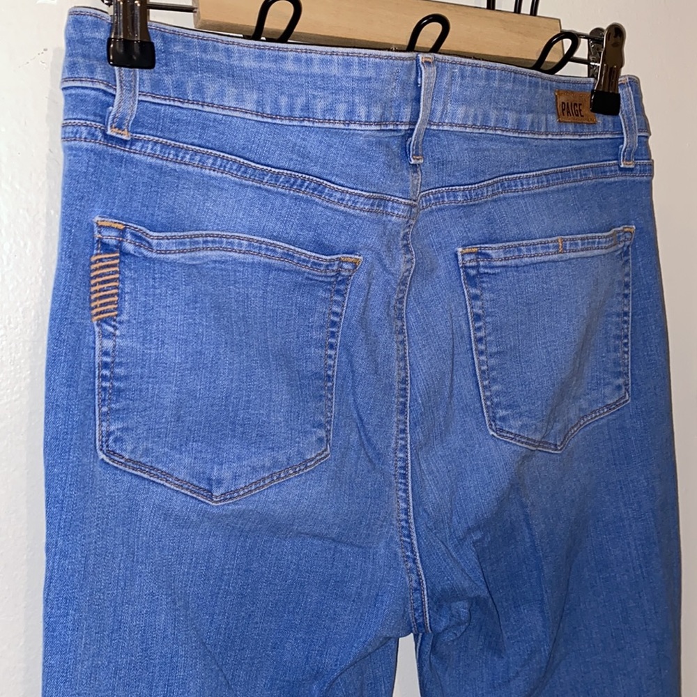 PAIGE Huxton ultra skinny light denim jeans with raw distressed legs - Picture 4 of 9